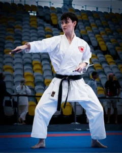 Sami Phillips Sensei, competing in Kobujutsu Sai at the 2026 Soke Cup