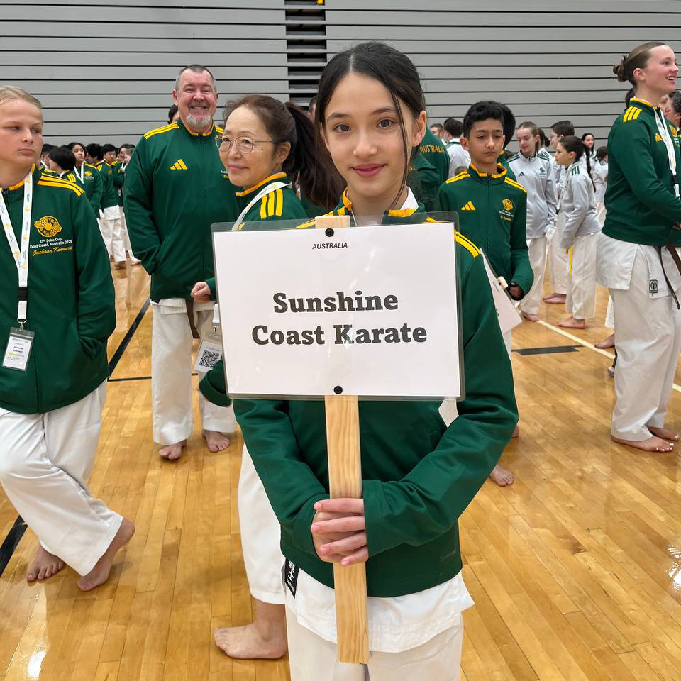 Willabelle Robinson competing in junior kata at the 2026 Soke Cup